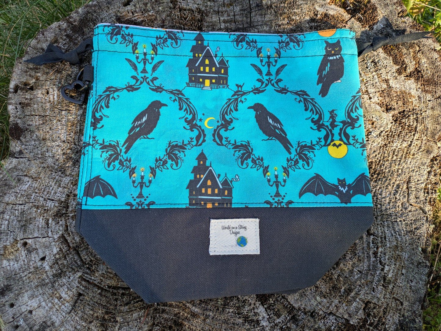 Stitcher's Stuff Sack - Knitting/Crochet Fiber Arts Project Bag - Poe