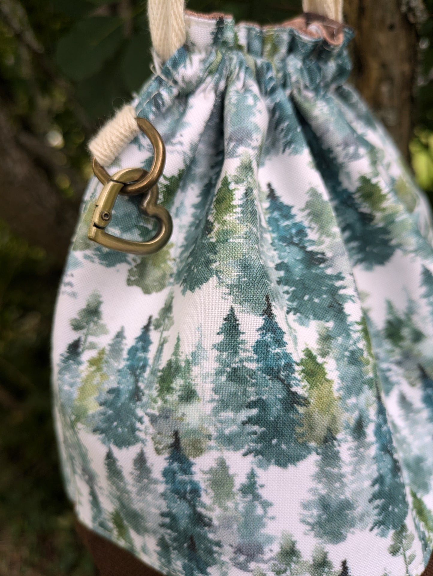 Stitcher's Stuff Sack - Knitting/Crochet Fiber Arts Project Bag - Evergreen