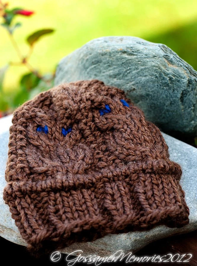 Chunky Night Owl Beanie Knitting Pattern - Digital Download