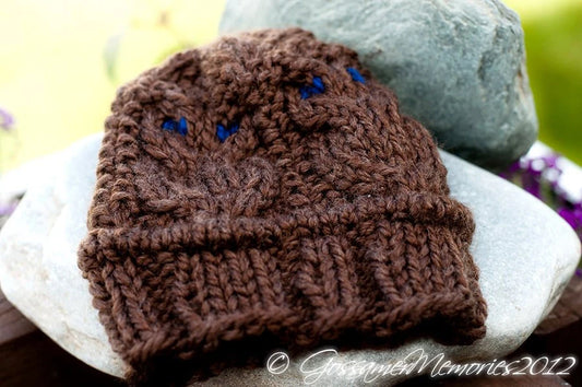 Chunky Night Owl Beanie Knitting Pattern - Digital Download