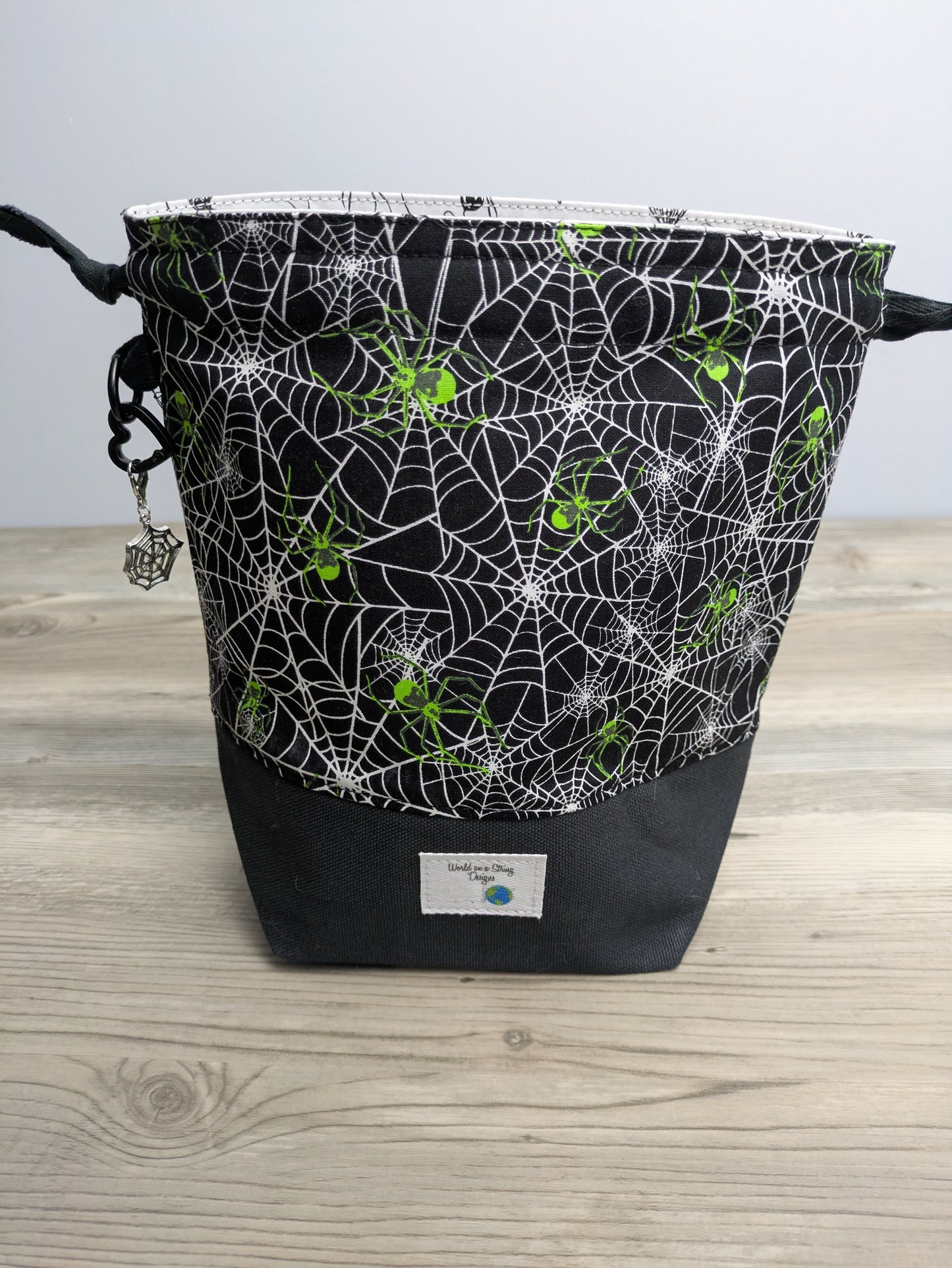 Stitcher's Stuff Sack - Knitting/Crochet Fiber Arts Project Bag - Spinning a Web