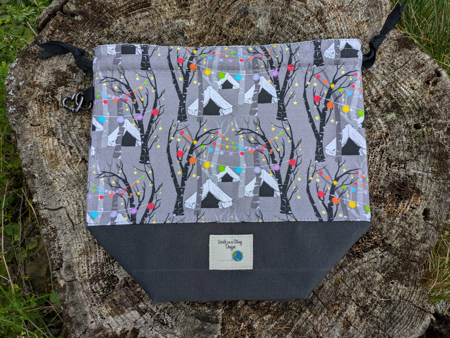 Stitcher's Stuff Sack - Knitting/Crochet Fiber Arts Project Bag - Yarny Yurts
