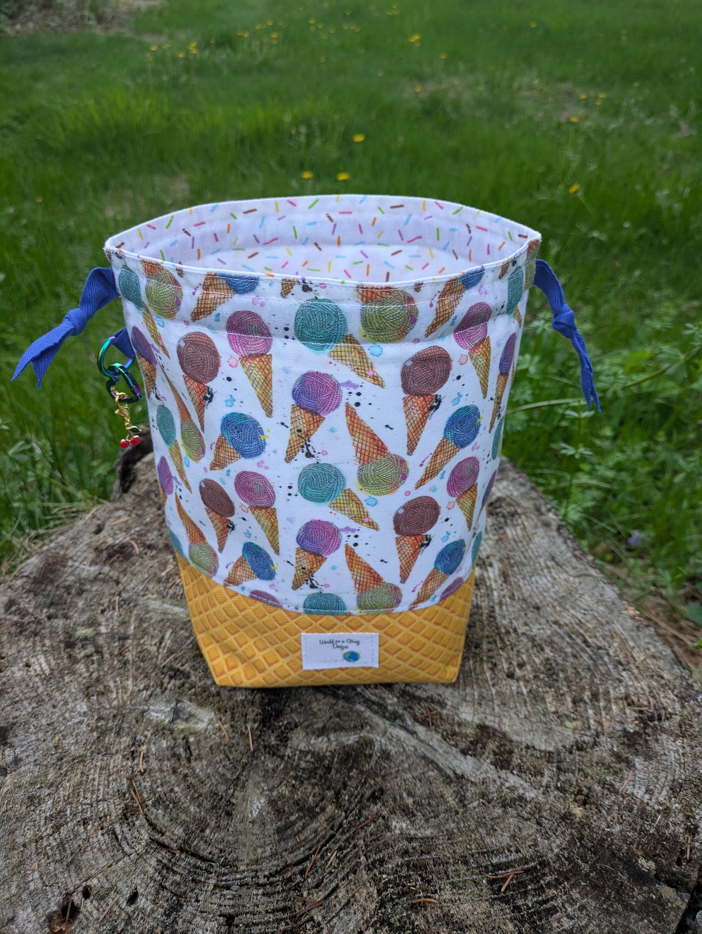 Stitcher's Stuff Sack - Sock Week 2025 Exclusive - Project Bag - Sundae Funday - Ready to Ship