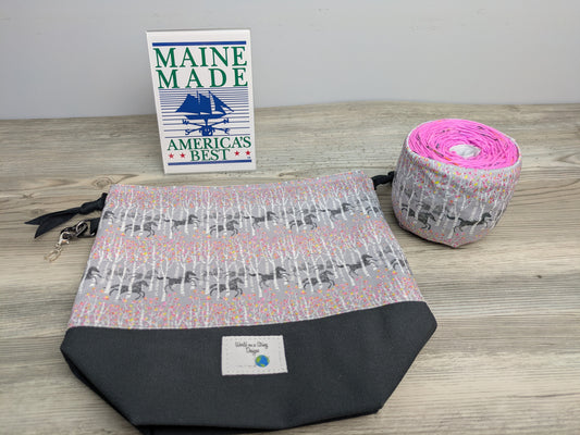 Stitcher's Stuff Sack - Knitting/Crochet Fiber Arts Project Bag - Wild Horses