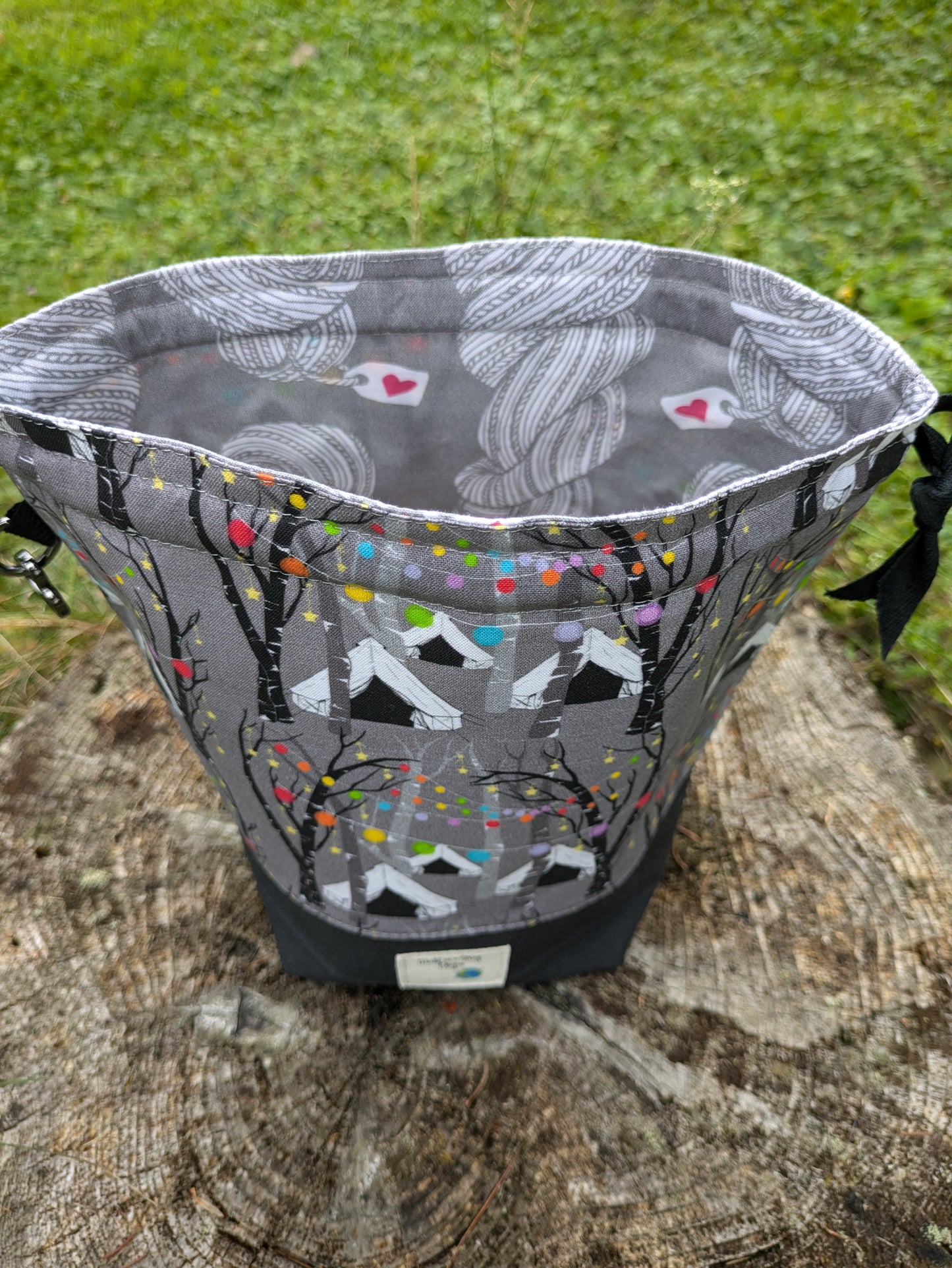 Stitcher's Stuff Sack - Knitting/Crochet Fiber Arts Project Bag - Yarny Yurts