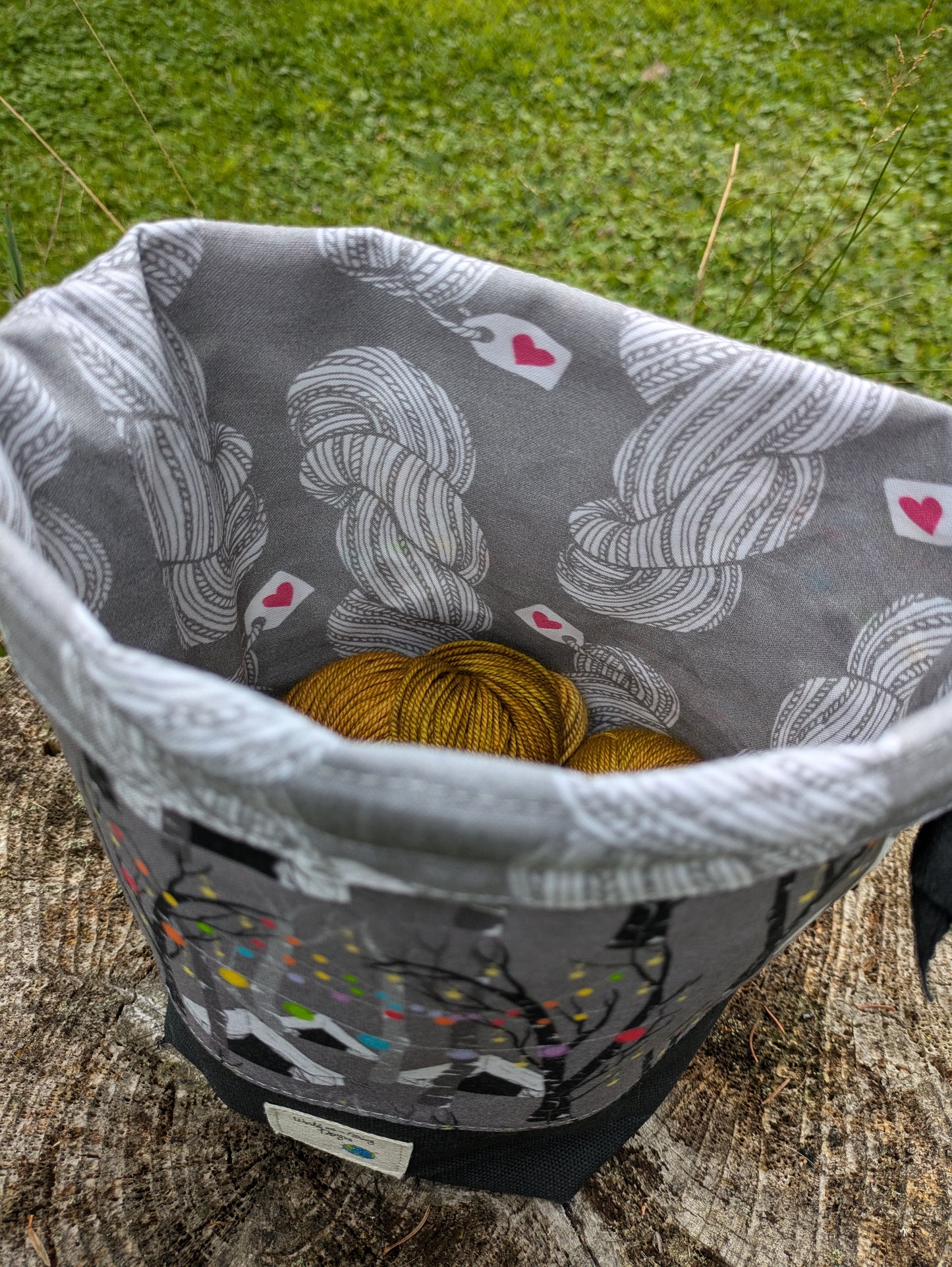 Stitcher's Stuff Sack - Knitting/Crochet Fiber Arts Project Bag - Yarny Yurts