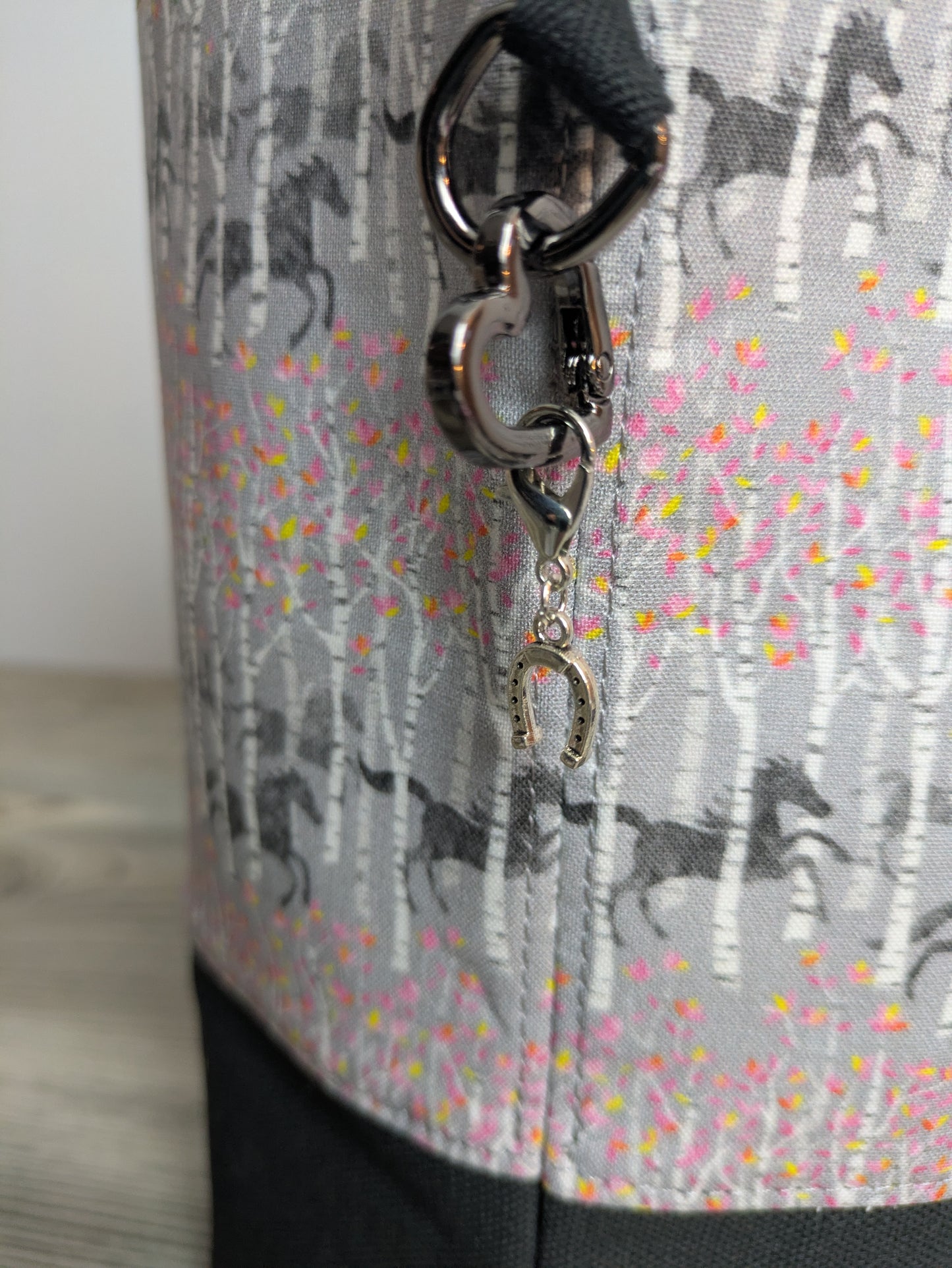 Stitcher's Stuff Sack - Knitting/Crochet Fiber Arts Project Bag - Wild Horses