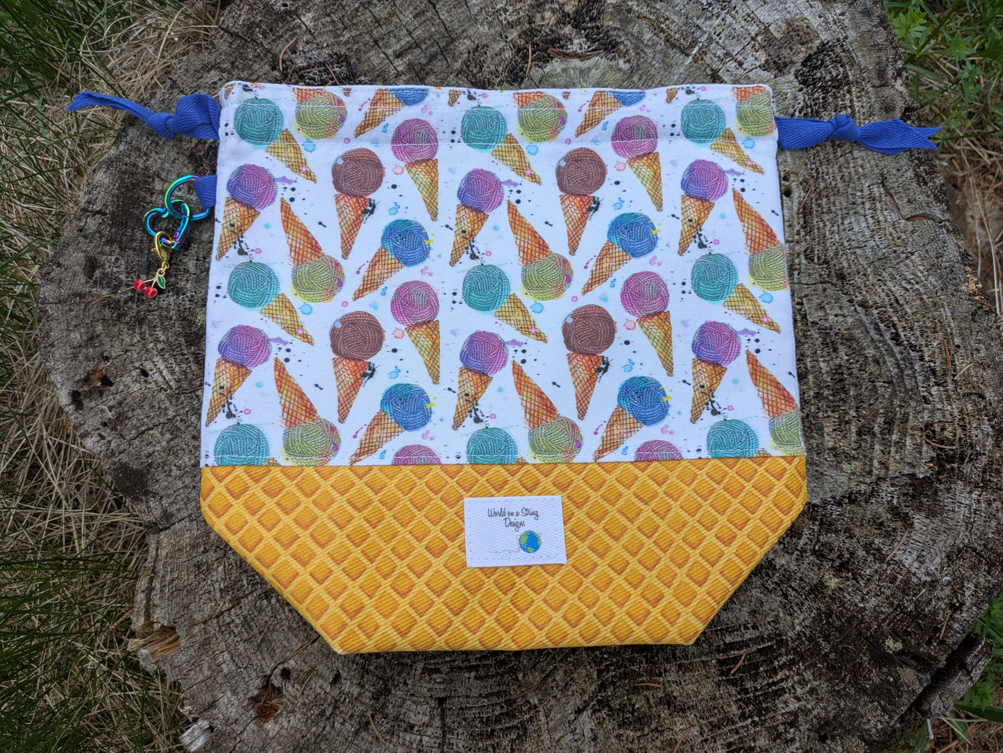 Stitcher's Stuff Sack - Sock Week 2025 Exclusive - Project Bag - Sundae Funday - Ready to Ship