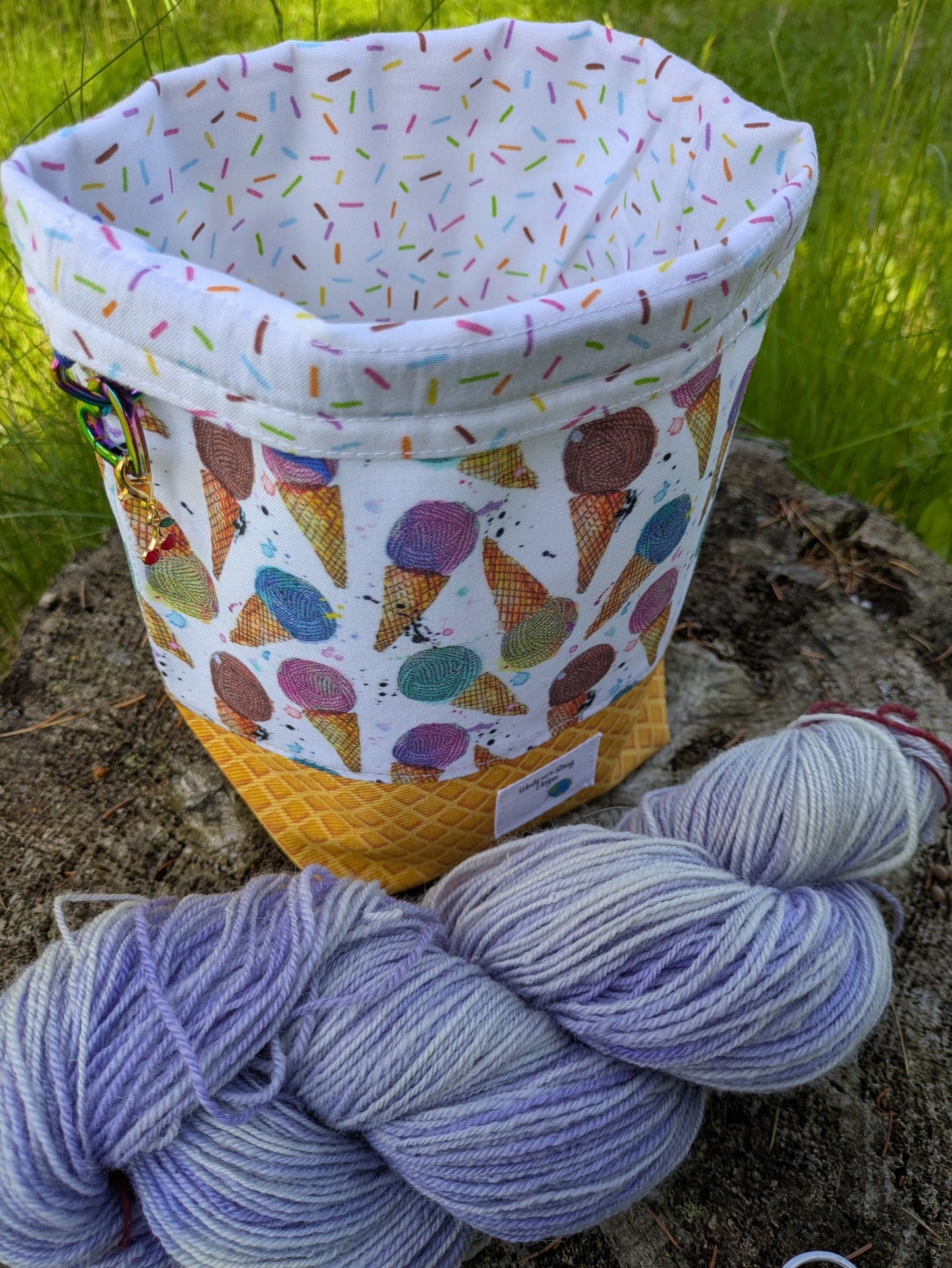 Stitcher's Stuff Sack - Sock Week 2025 Exclusive - Project Bag - Sundae Funday - Ready to Ship